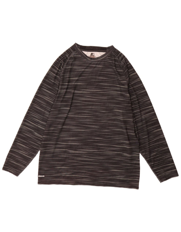 Početna muška majica dugih rukava UK 46/48 XL crni poliester na pruge