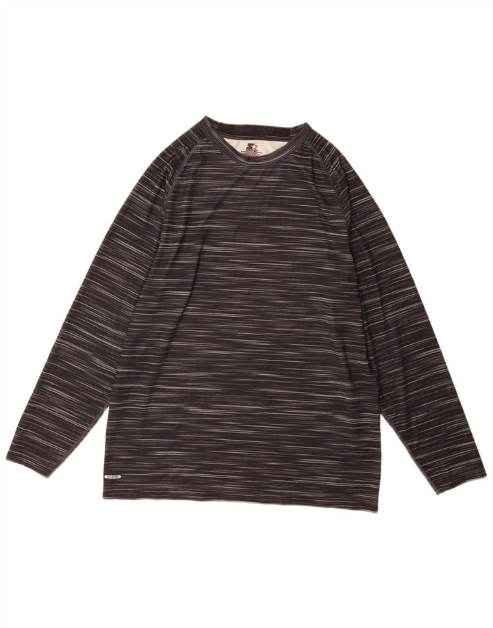 Početna muška majica dugih rukava UK 46/48 XL crni poliester na pruge