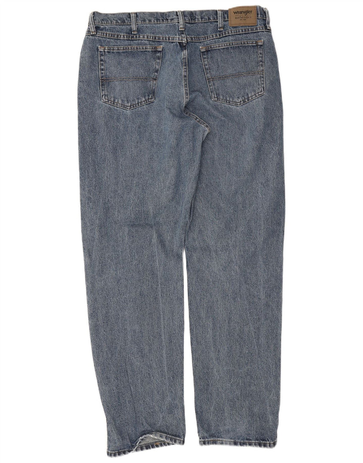 Wrangler muške ravne traperice W38 L34 plavi pamuk
