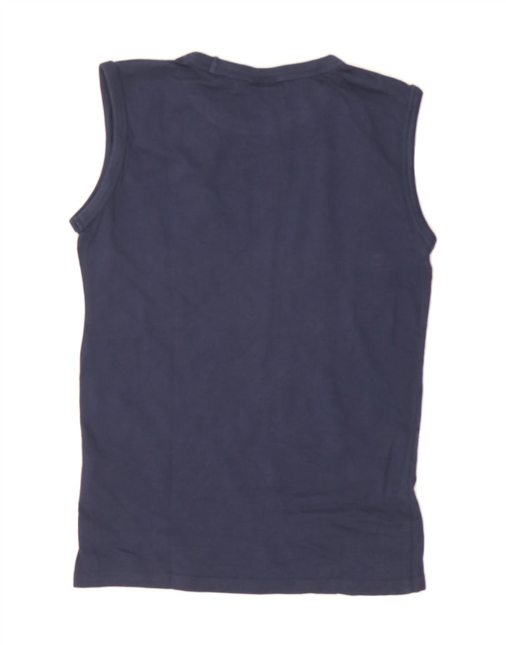CHAMPION Boys Graphic Vest Top 9-10 Years Medium  Navy Blue Cotton Vintage Champion and Second-Hand Champion from Messina Hembry 