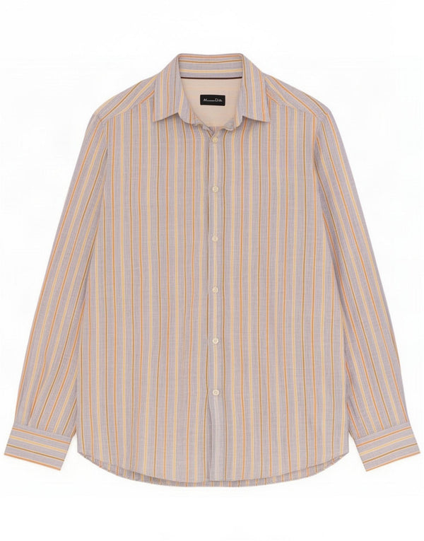 Massimo Dutti muška košulja XL Blue Pinstripe Linen