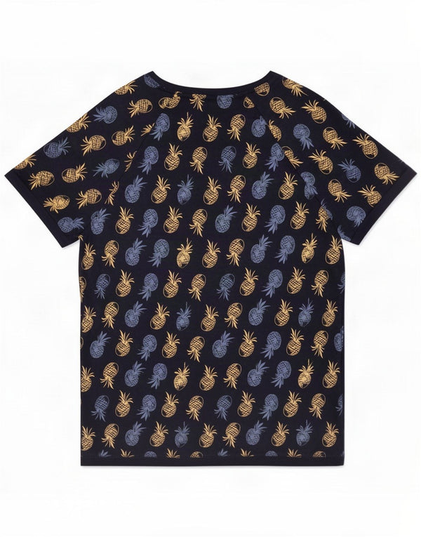 Ženska majica kratkih rukava Marks & Spencer Graphic UK 12 Medium Navy Blue Viscose