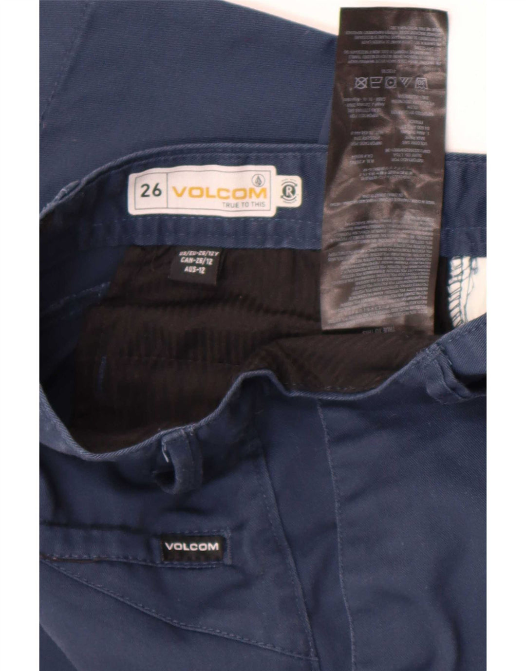Volcom kratke hlače Chino za dječake 11-12 godina W26 tamnoplavi poliester