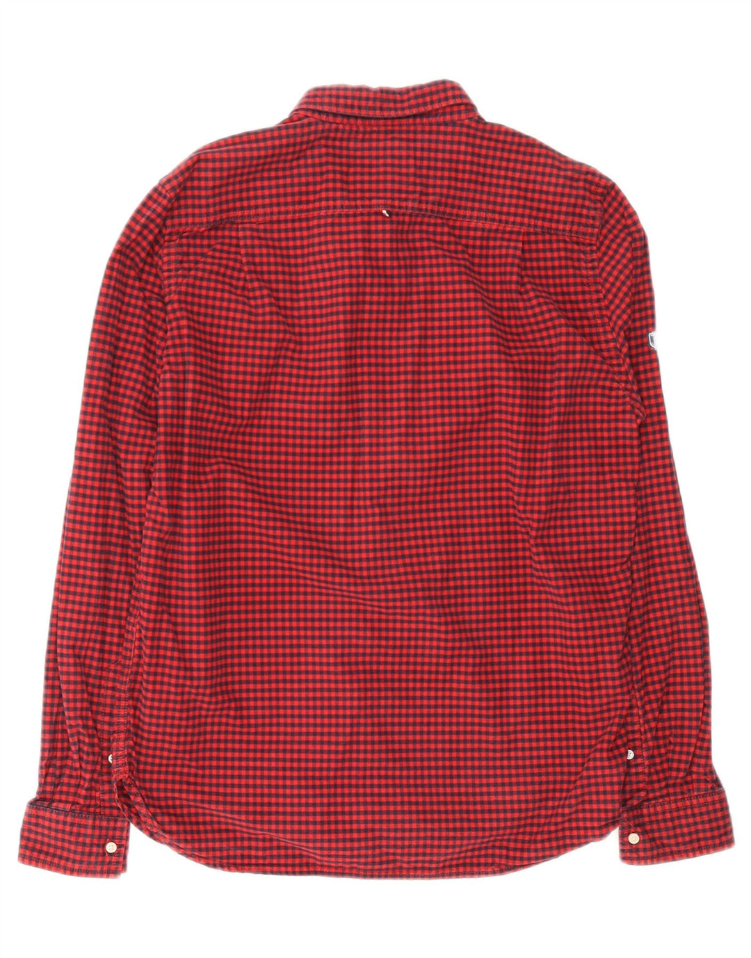 SUPERDRY muška flanelska košulja XL, crveni pamuk od ginghama