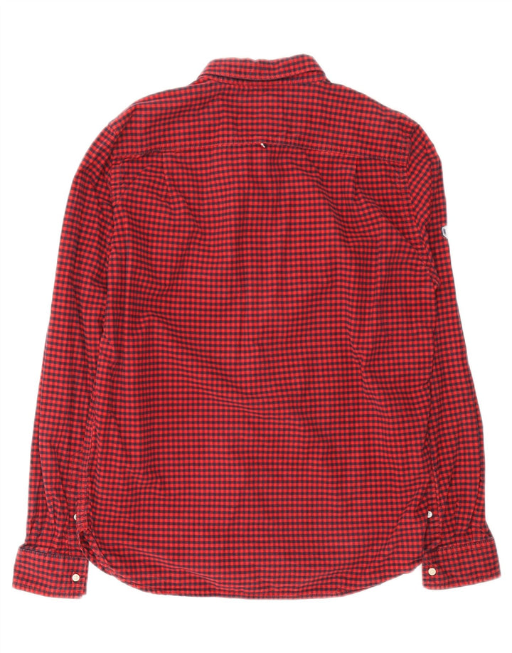 SUPERDRY muška flanelska košulja XL, crveni pamuk od ginghama
