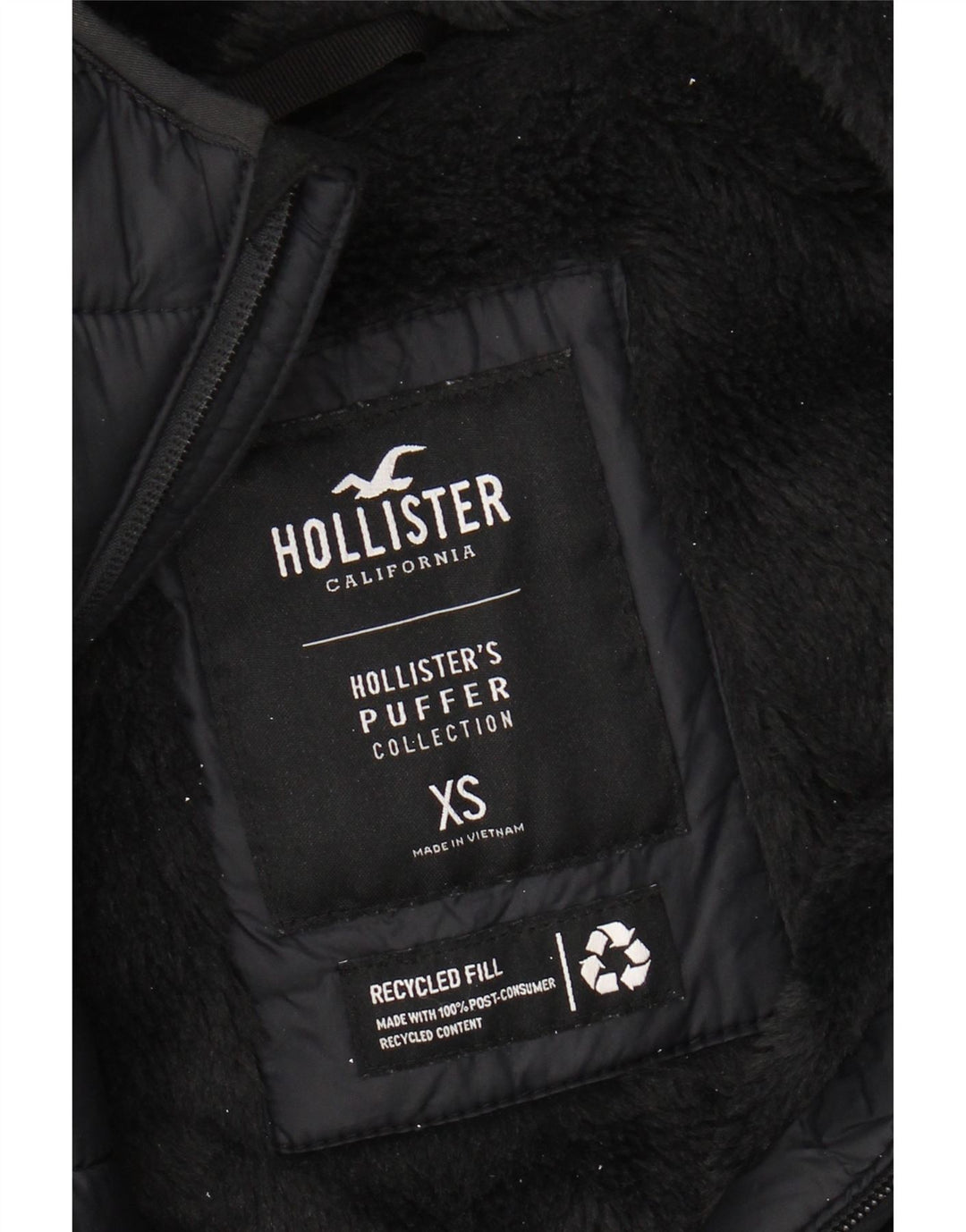 HOLLISTER Muška podstavljena jakna s kapuljačom UK 34 XS crni najlon