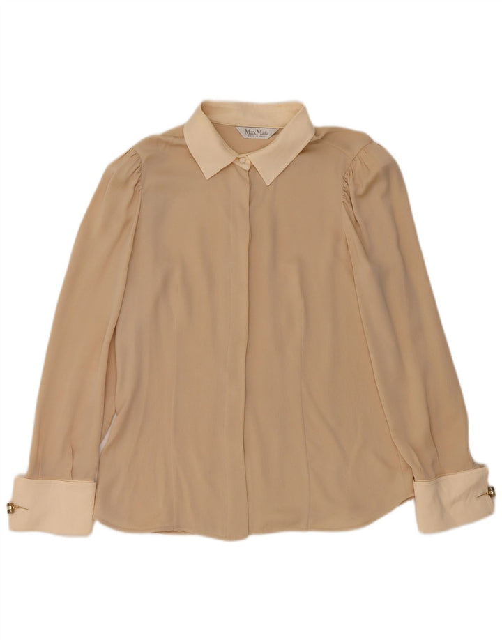 Max Mara ženska bluza košulja UK 10 Small Beige Colourblock