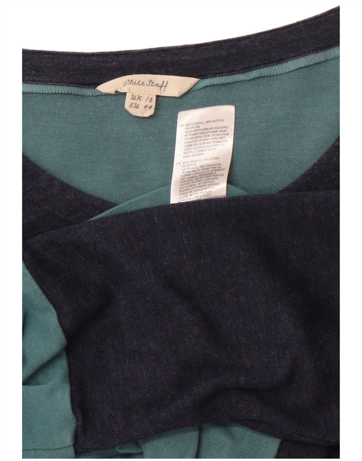 WHITE STUFF Ženska haljina A-kroja UK 16 Veliki tamnoplavi blok boja