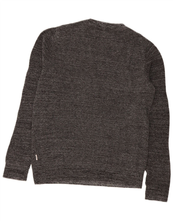 Jack & Jones muški pulover s izrezom i patentnim zatvaračem običnog kroja, malene sive mrlje