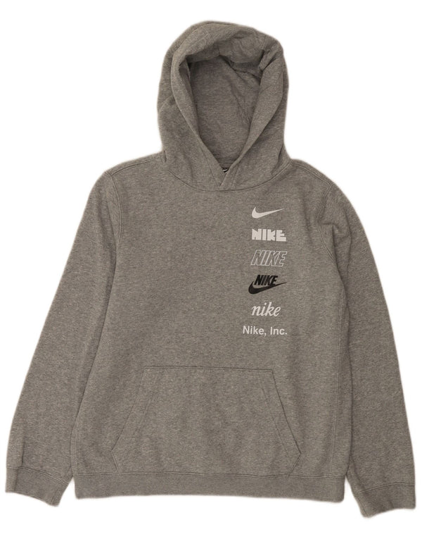 Nike Boys Graphic Hoodie Džemper 13-14 godina XL sivi pamuk