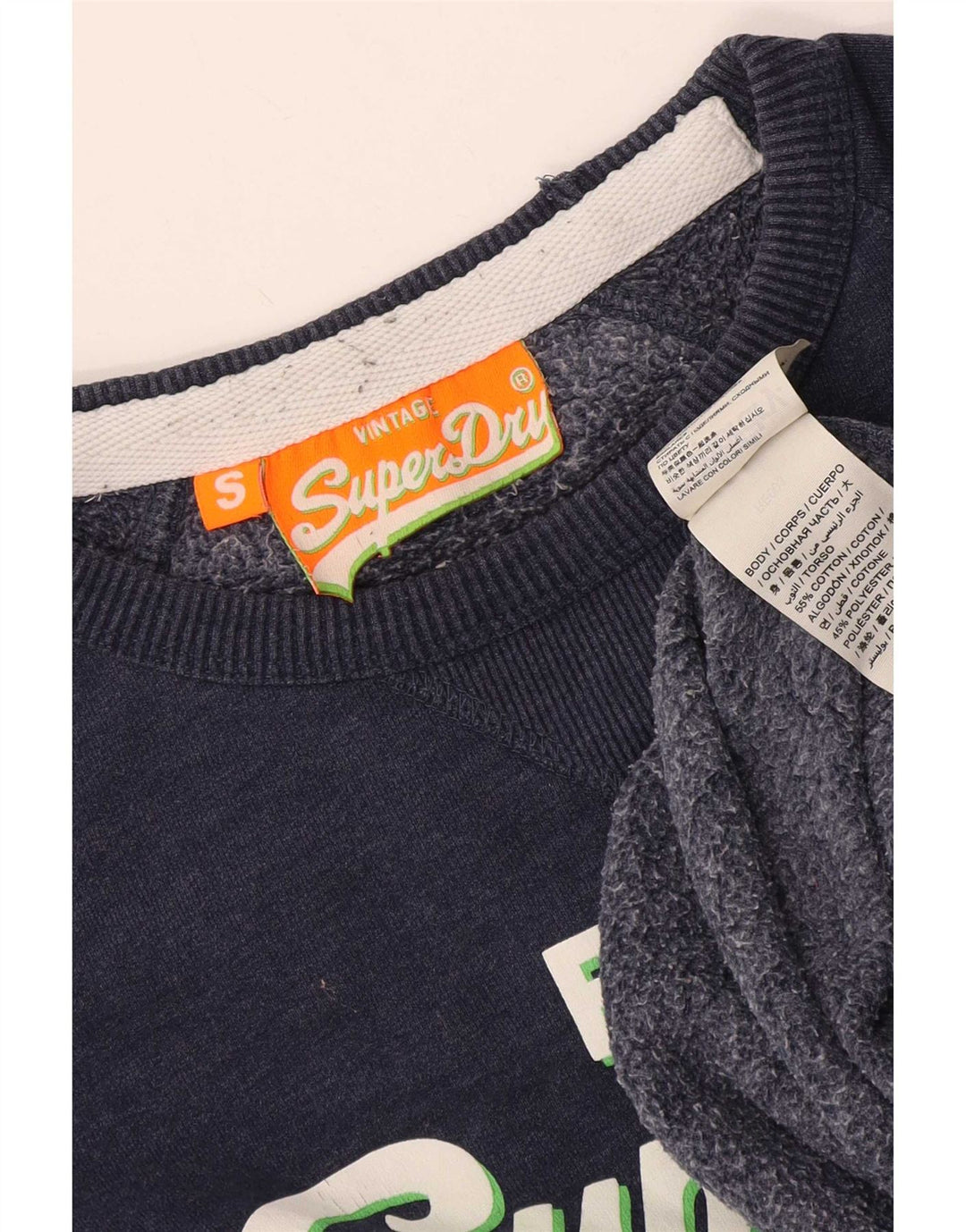 Superdry muški džemper s grafičkim motivima, mali tamnoplavi pamuk