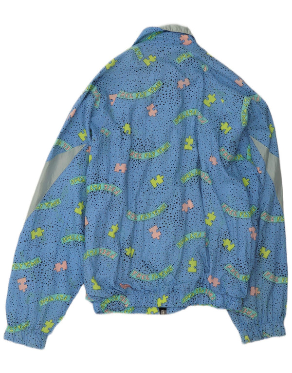 Vintage ženska gornja jakna trenirke UK 22 3XL plava geometrijska