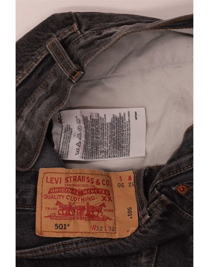 Levi's muške 501 ravne traperice W32 L30 sivi pamuk