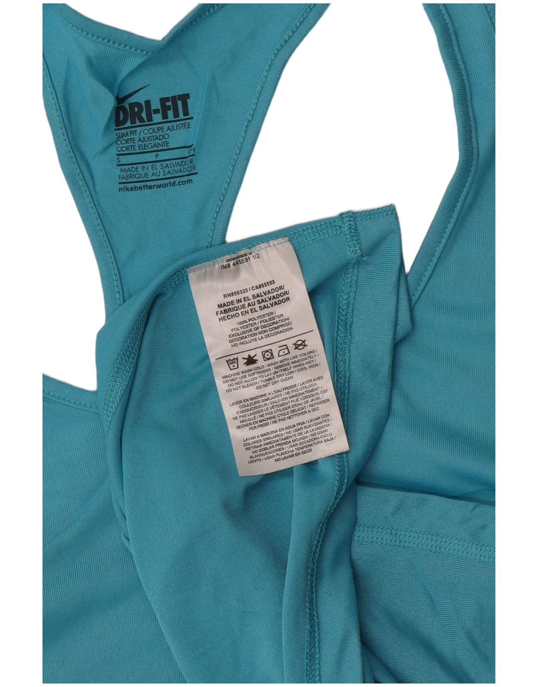 NIKE Ženski Dri Fit Slim Fit Vest Top UK 8 Mali plavi poliester