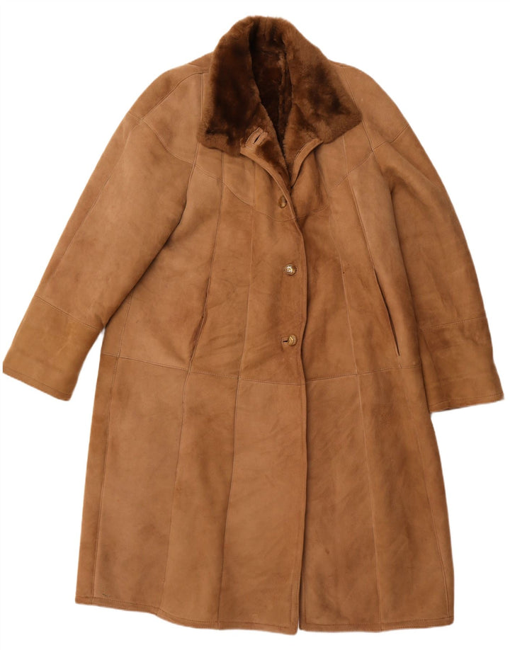 VINTAGE ženski kaput s šišama IT 52 2XL Smeđe šilje šiše