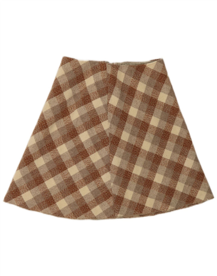 VINTAGE Womens A-Line Skirt W28 Medium  Brown Check