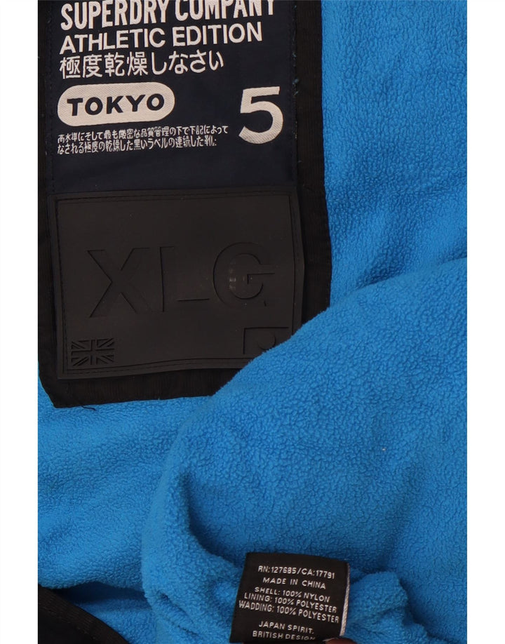 SUPERDRY muška podstavljena majica s kapuljačom UK 42 XL crni najlon