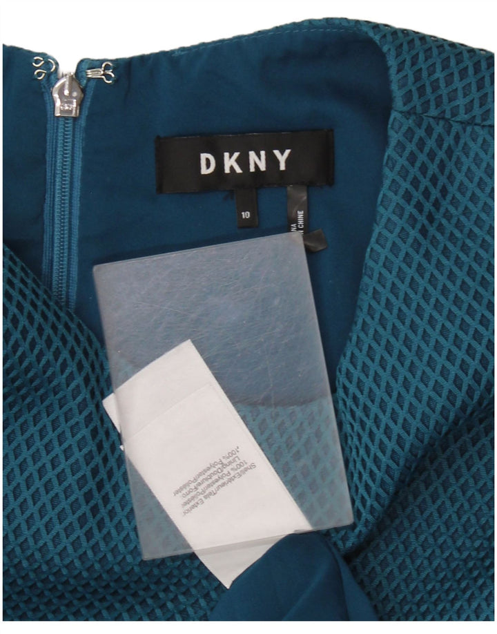 DKNY ženska haljina A-kroja bez rukava US 10 velika plava geometrijska poliester