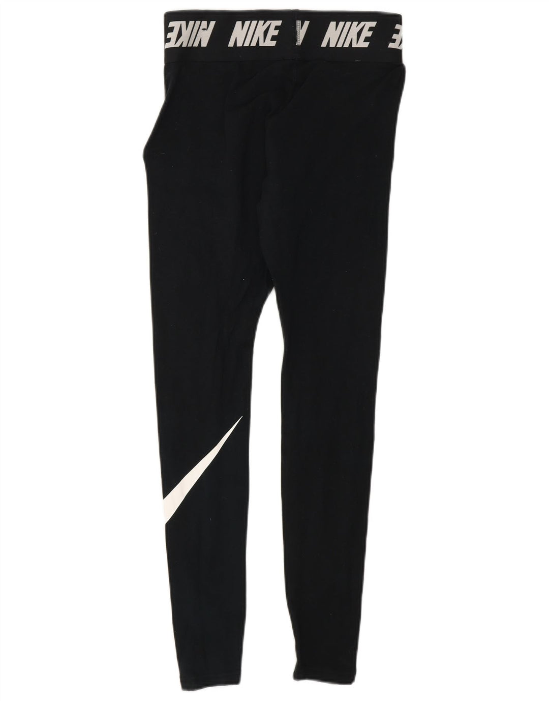 NIKE Womens Graphic Leggings UK 8 Small  Black Cotton