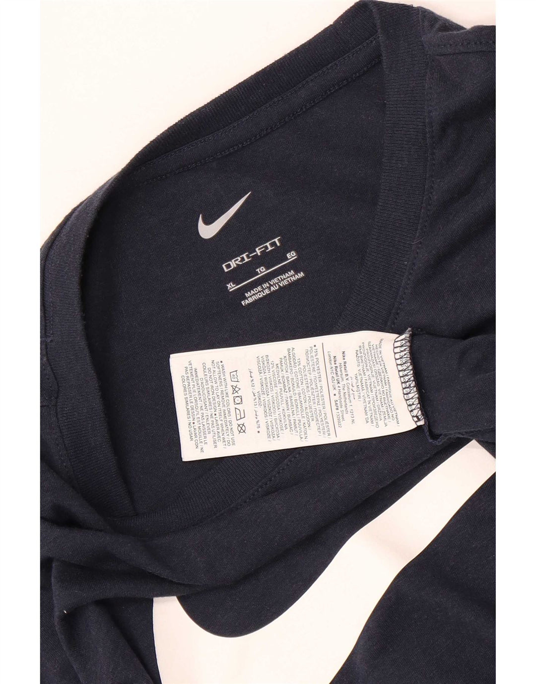 Nike Dri Fit majica kratkih rukava XL tamnoplavi poliester