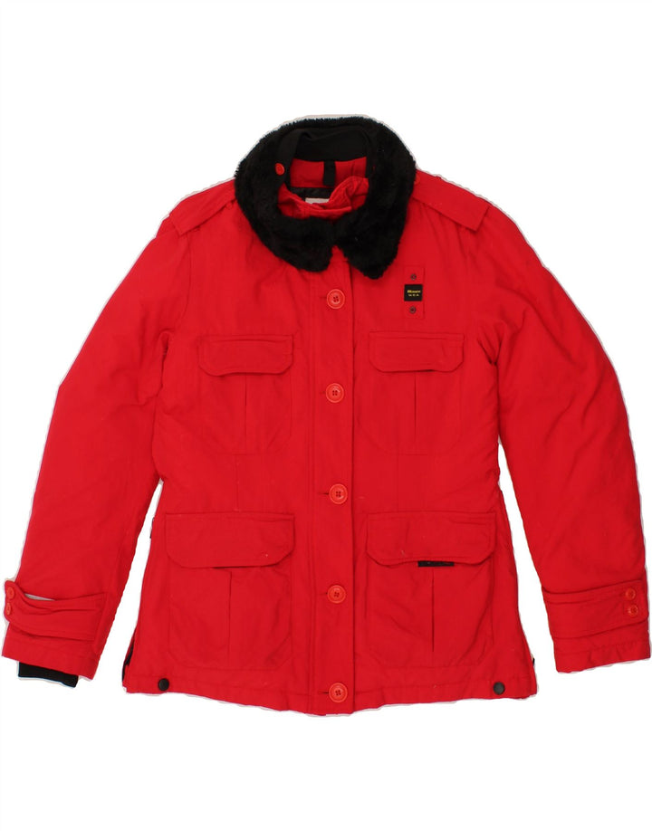 BLAUER Womens Padded Jacket UK 16 Large Red Polyester Vintage Blauer and Second-Hand Blauer from Messina Hembry 