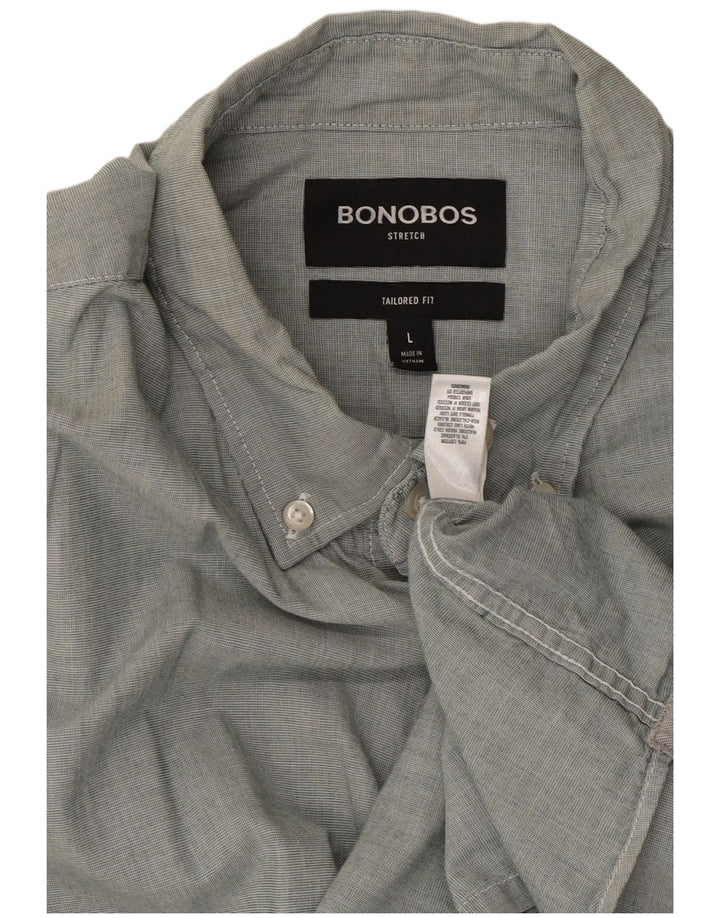 BONOBOS muška krojena velika siva pamučna košulja