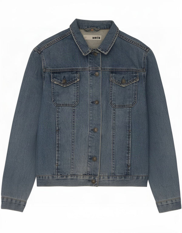 Moto ženska traper jakna UK 12 Srednje plavi pamuk