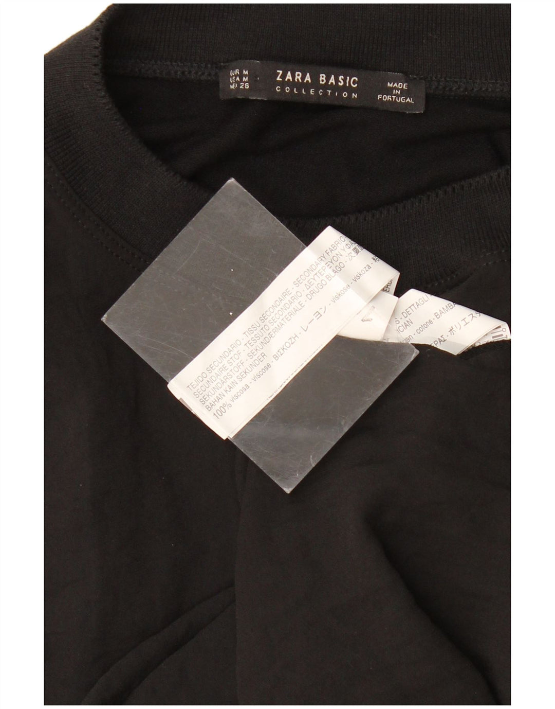 ZARA ženska asimetrična tunika bez rukava UK 12 srednje crne boje