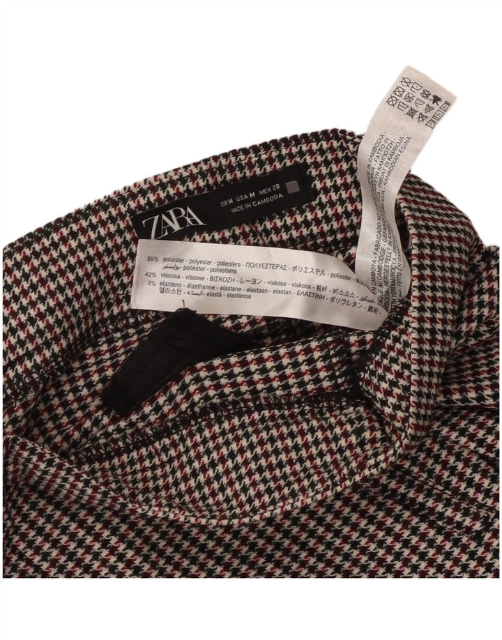 ZARA ženske hlače uskog odijela, srednje veličine W28 L27, višebojna houndstooth
