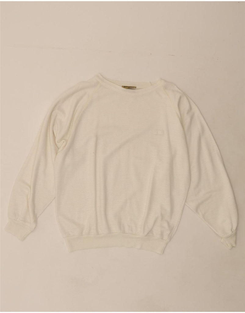 CARLO COLUCCI Womens Graphic Sweatshirt Jumper UK 18 XL White Vintage Carlo Colucci and Second-Hand Carlo Colucci from Messina Hembry 