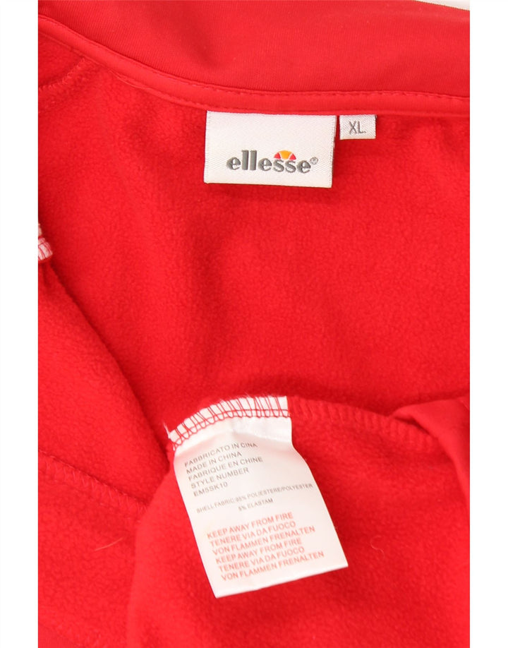 Ellesse muška majica s izrezom s patentnim zatvaračem XL od poliestera crvene boje