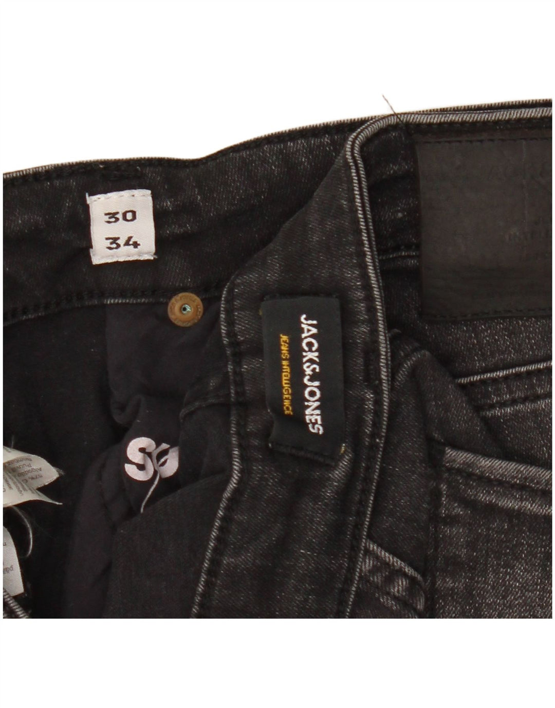 Jack & Jones muške uske traperice W30 L34 crni pamuk