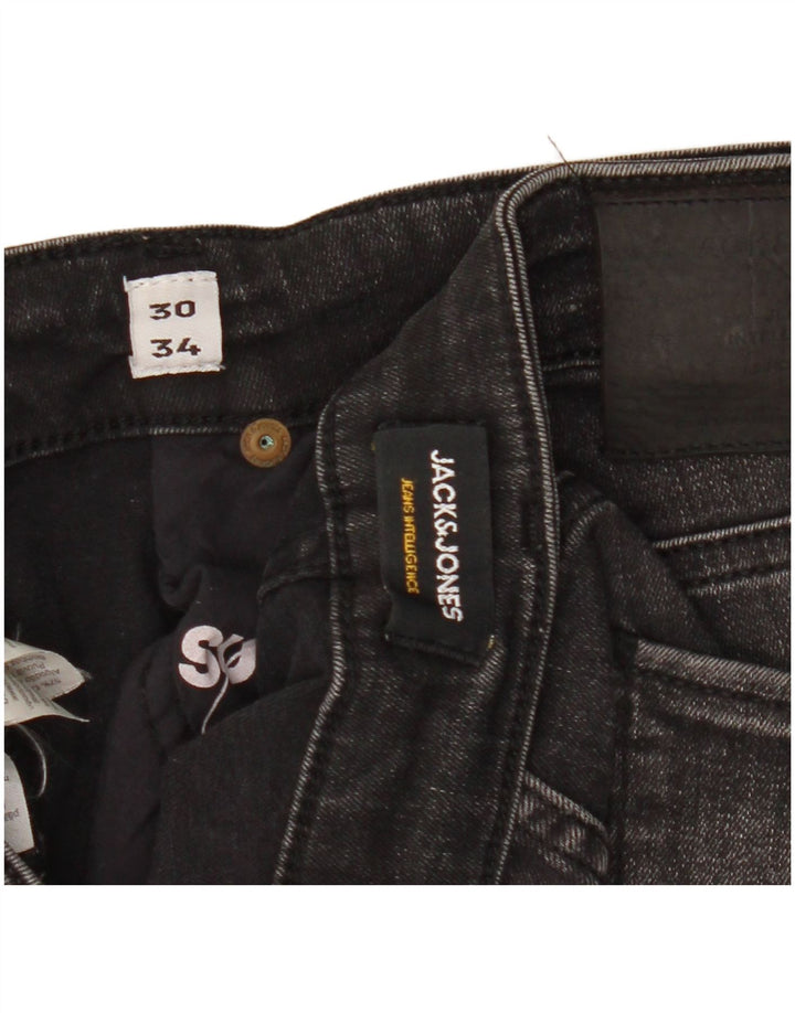 Jack & Jones muške uske traperice W30 L34 crni pamuk