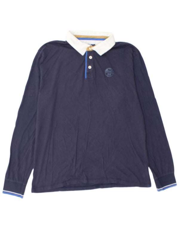 North Sails muška ragbi polo majica dugih rukava 2XL tamnoplavi pamuk