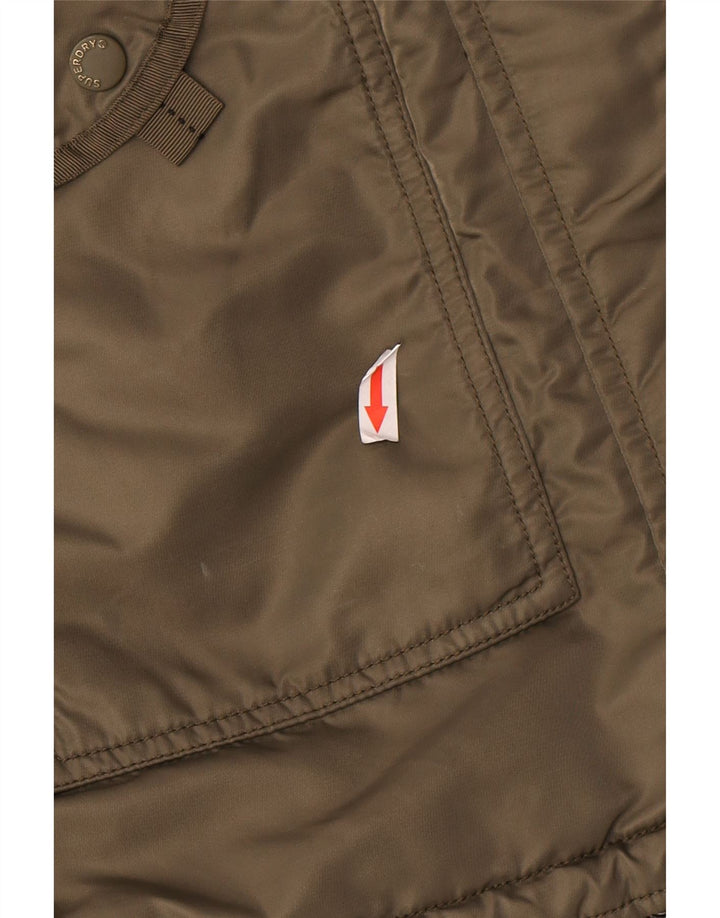 Superdry ženska jakna parka s kapuljačom UK 10 mali zeleni poliester
