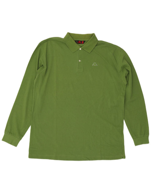 Kappa muška polo majica dugih rukava 2XL zeleni pamuk