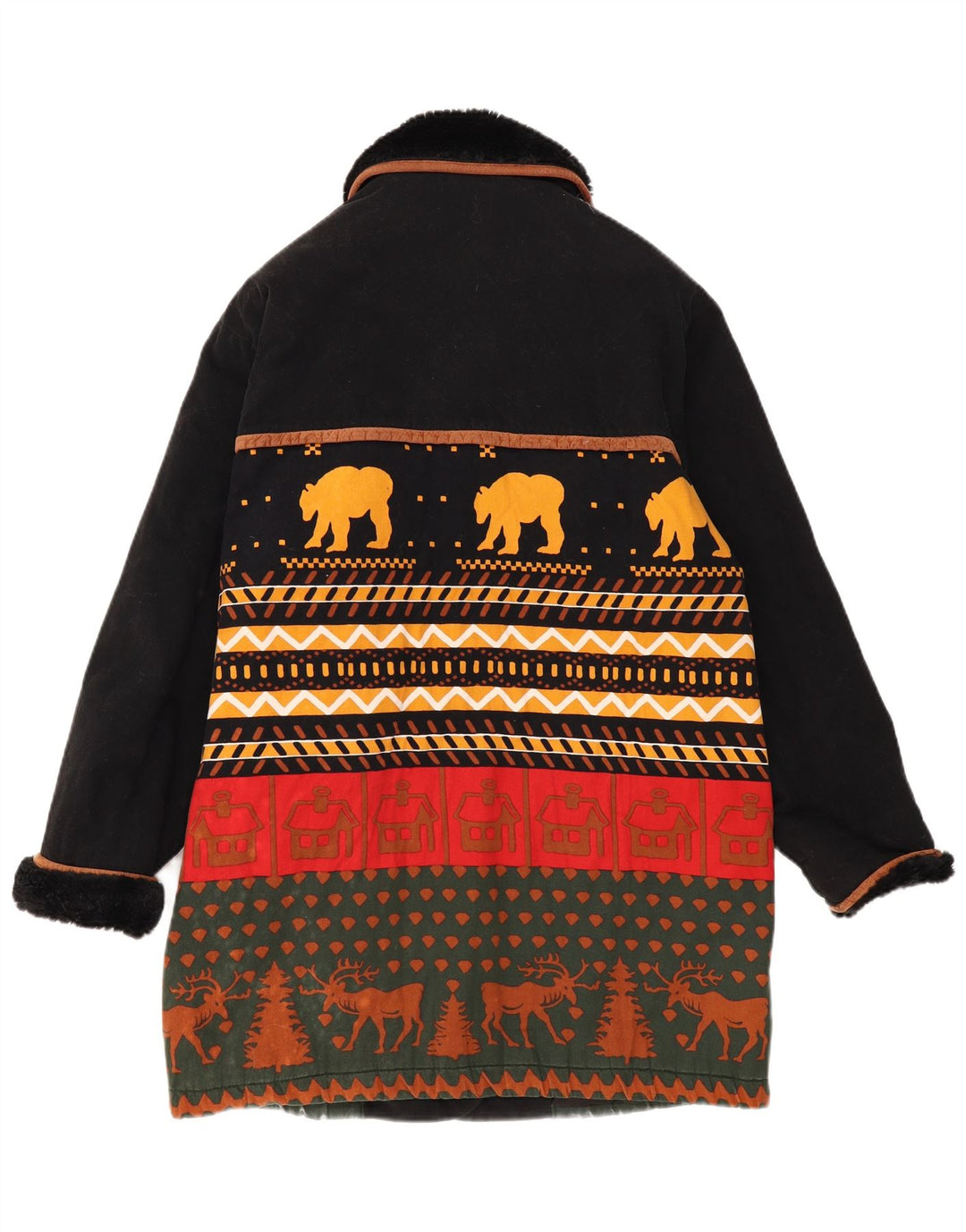 Novi brzi ženski kaput UK 16 Large Black Fair Isle