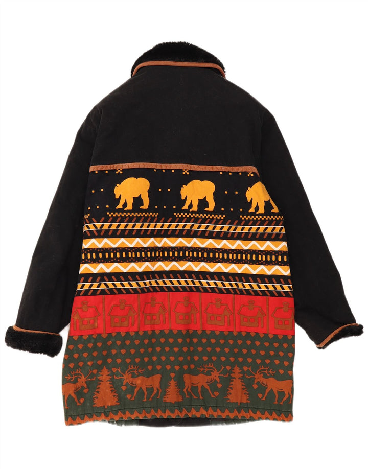 Novi brzi ženski kaput UK 16 Large Black Fair Isle
