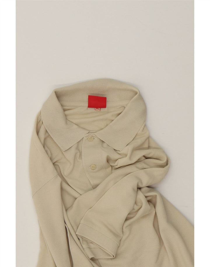 SPALDING Mens Polo Shirt XL Beige Cotton Vintage Spalding and Second-Hand Spalding from Messina Hembry 