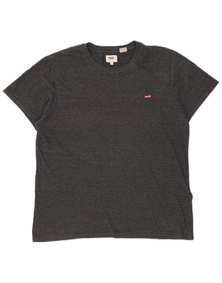 LEVI'S Mens T-Shirt Top Large Grey Flecked Cotton