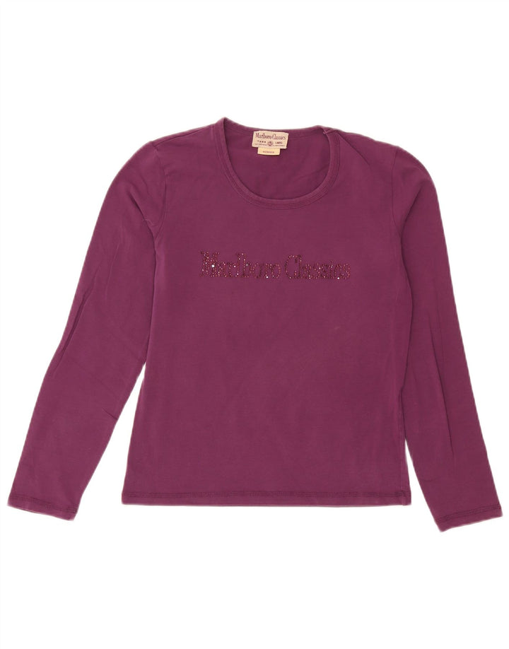 Ženska majica dugih rukava Marlboro Classics Graphic UK 12 srednje ljubičasta