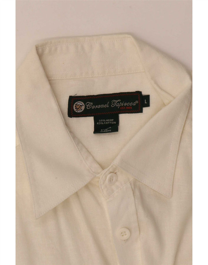 Muška vojna košulja Coronel Tapiocca Large Off White Linen
