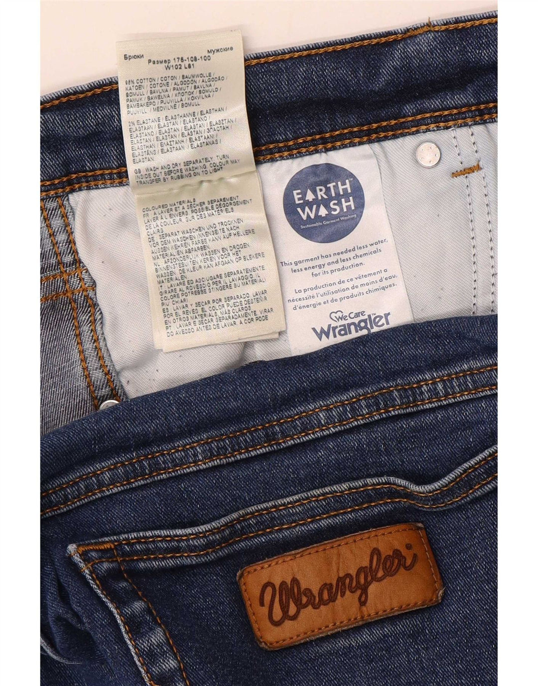 Wrangler muške ravne traperice Texas W40 L32 plavi pamuk