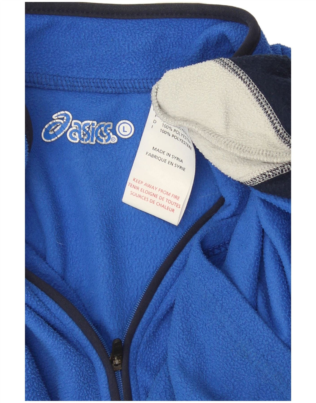 Asics muški džemper od flisa s patentnim zatvaračem i velikim plavim blokovima od poliestera