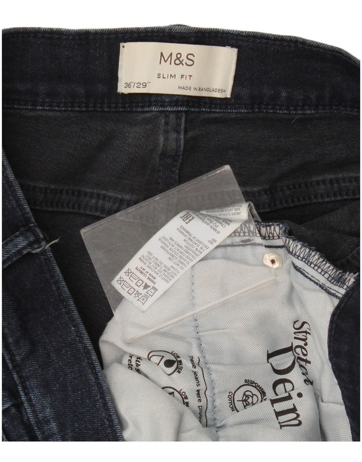 Marks & Spencer muške uske traperice W36 L29 tamnoplavi pamuk