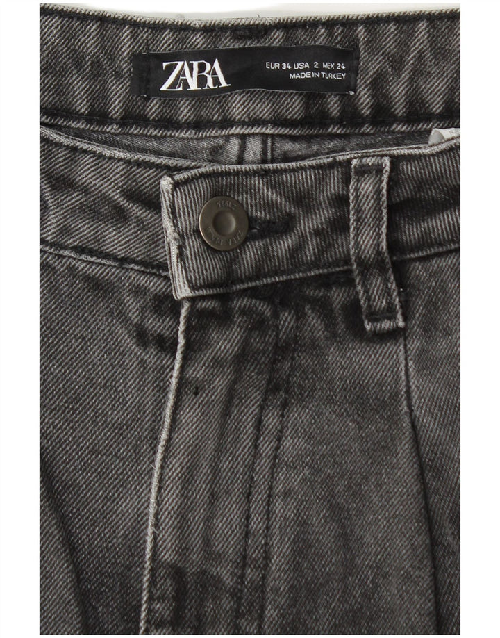 ZARA ženske balon kratke traperice visokog struka EU 34 2XS W24 L25 sive