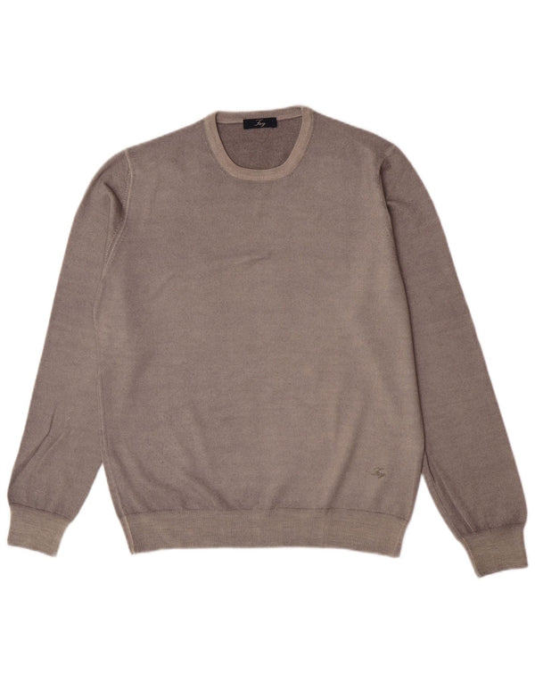 Fay muški džemper s okruglim izrezom IT 48 srednje sivi