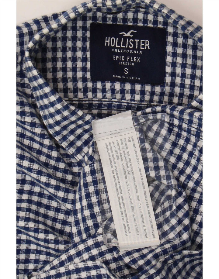 Hollister muška majica mala plava pamuk od ginghama
