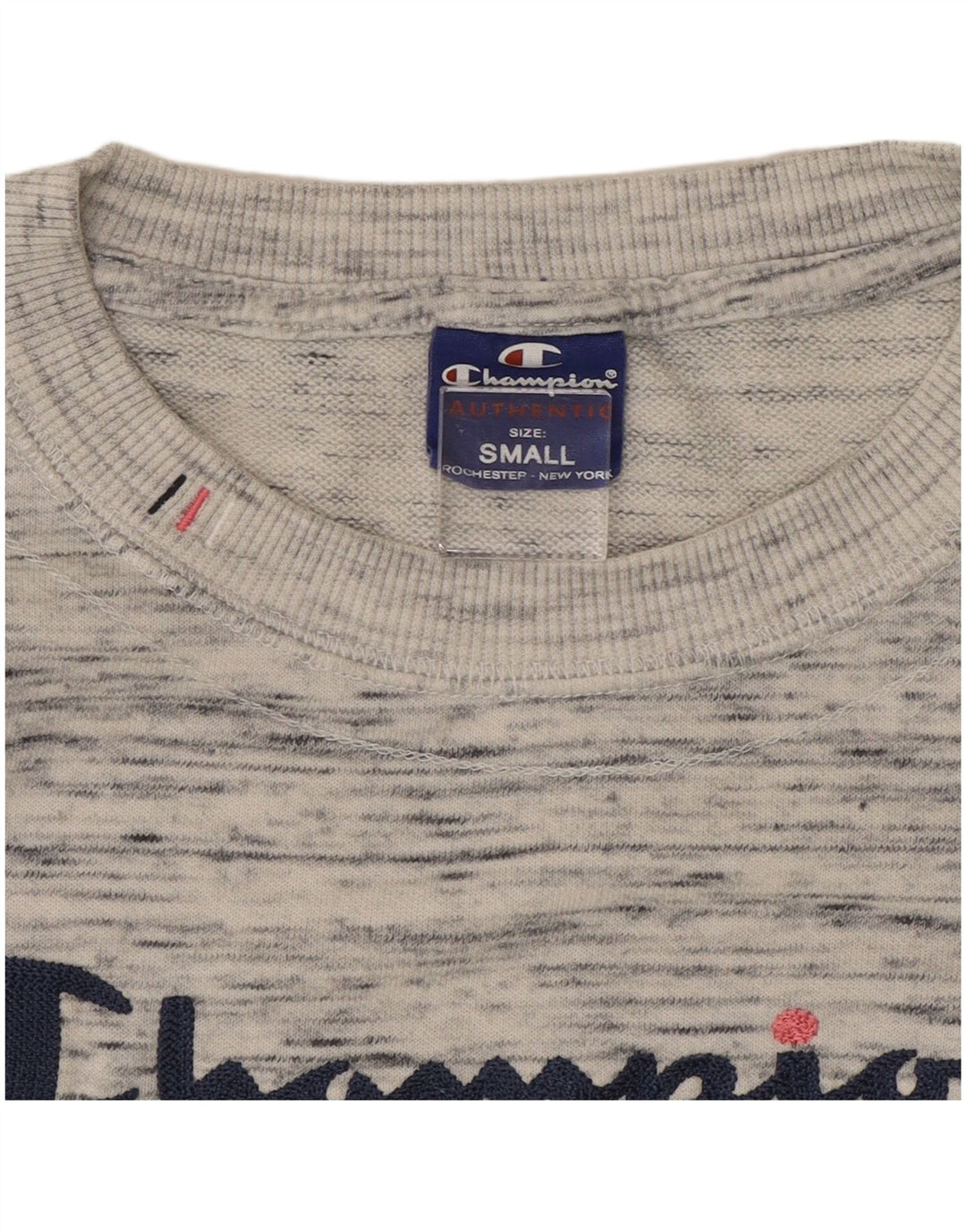 CHAMPION Womens Graphic Sweatshirt Jumper UK 10 Small Grey Flecked
