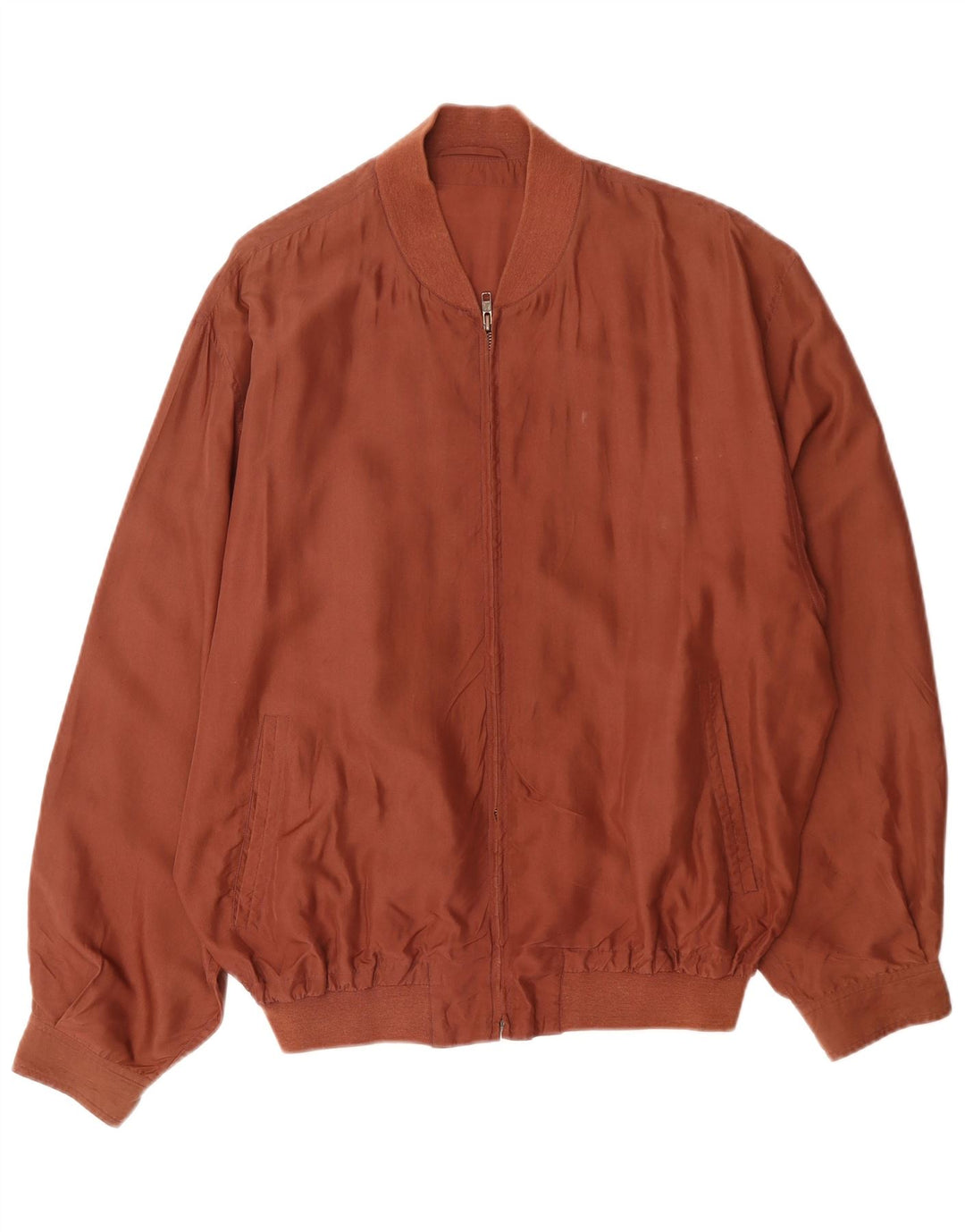 VINTAGE Muška bomber jakna UK 40 Large Brown Silk